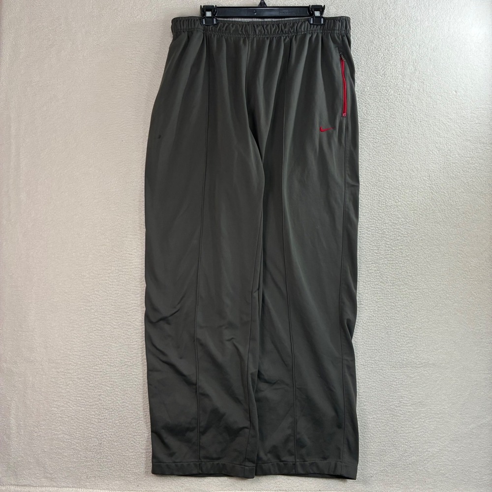 Y2K Nike Track Pants Mens XL Gray Red Baggy Relaxed Sweatpants Loose Vintage